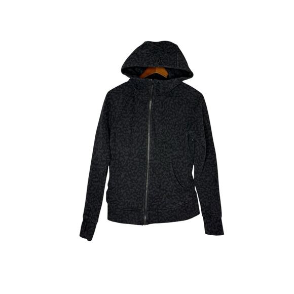 Lululemon Scuba Full Zip Hoodie Cotton Fleece  Camo Deep Coal size 8 - Picture 9 of 11